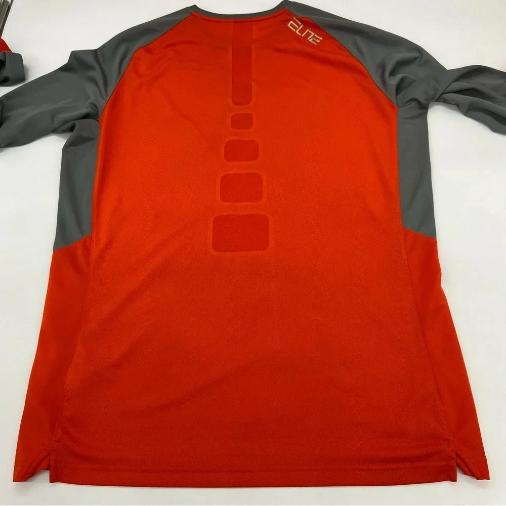 Nike Elite Men’s Syracuse Dri Fit Long Sleeve Shirt Orange & Gray Size XL